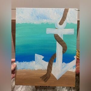 Nautical Anchor Canvas Board Art